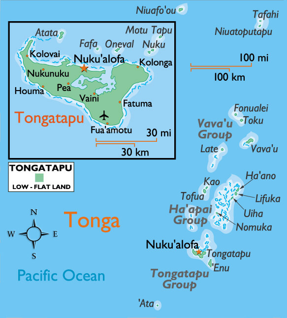 tonga map tongatapu